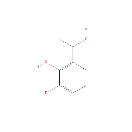 2-fluoro-6-(1-hydroxyethyl)phenol (CAS: 749929-50-8) - Chemical Structure and Molecular Formula 