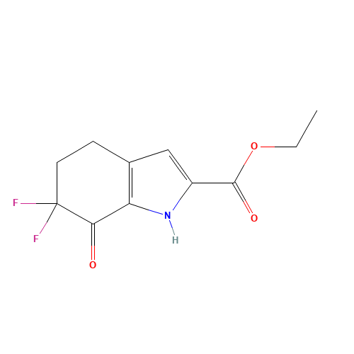 ethyl 6,6-difluoro-7-oxo-4,5-dihydro-1H-indole-2-carboxylate (CAS: 1433990-09-0) - Chemical Structure and Molecular Formula 