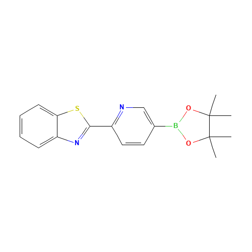 2-[5-(4,4,5,5-tetramethyl-1,3,2-dioxaborolan-2-yl)pyridin-2-yl]-1,3-benzothiazole (CAS: 1365756-99-5) - Chemical Structure and Molecular Formula 