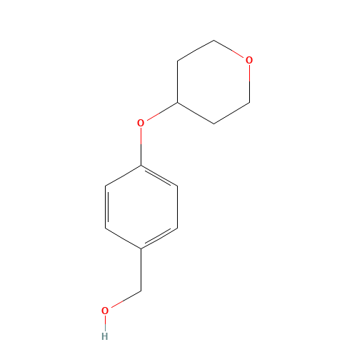 [4-(oxan-4-yloxy)phenyl]methanol (CAS: 892501-95-0) - Chemical Structure and Molecular Formula 