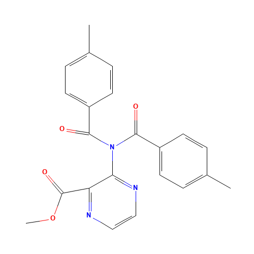 methyl 3-[bis(4-methylbenzoyl)amino]pyrazine-2-carboxylate (CAS: 155513-73-8) - Chemical Structure and Molecular Formula 