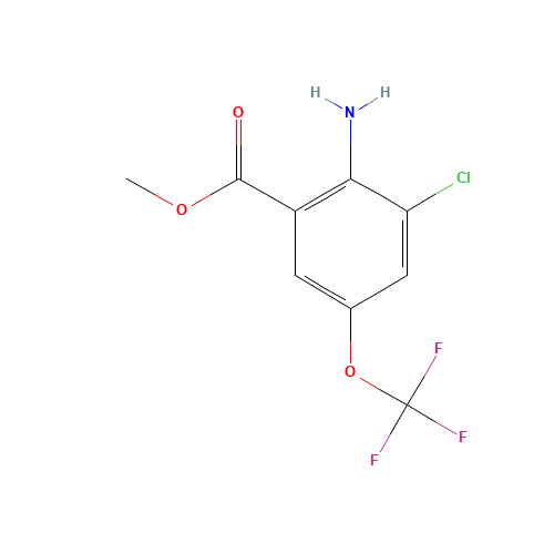 methyl 2-amino-3-chloro-5-(trifluoromethoxy)benzoate (CAS: 1003708-08-4) - Chemical Structure and Molecular Formula 