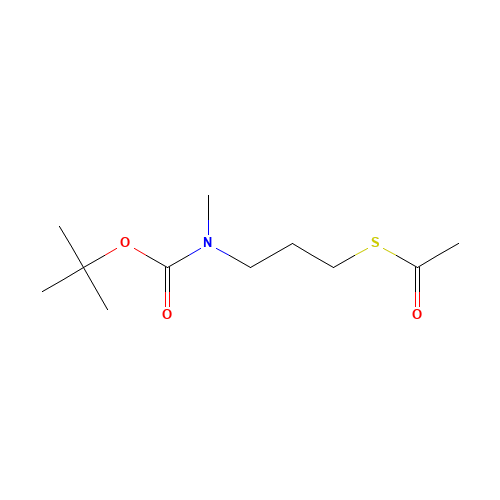 S-[3-[methyl-[(2-methylpropan-2-yl)oxycarbonyl]amino]propyl] ethanethioate (CAS: 114326-15-7) - Chemical Structure and Molecular Formula 