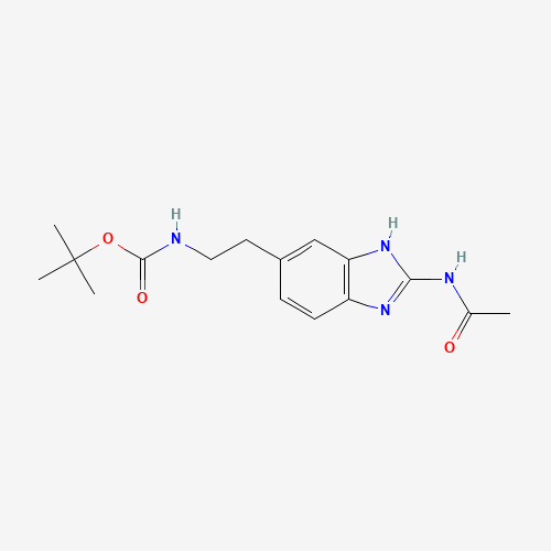tert-butyl N-[2-(2-acetamido-3H-benzimidazol-5-yl)ethyl]carbamate (CAS: 1207273-19-5) - Related Chemical Product