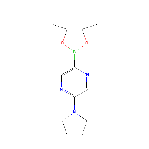 2-pyrrolidin-1-yl-5-(4,4,5,5-tetramethyl-1,3,2-dioxaborolan-2-yl)pyrazine (CAS: 1283179-52-1) - Related Chemical Product