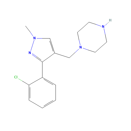 1-[[3-(2-chlorophenyl)-1-methylpyrazol-4-yl]methyl]piperazine (CAS: 1460034-08-5) - Related Chemical Product