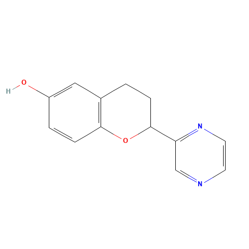 2-pyrazin-2-yl-3,4-dihydro-2H-chromen-6-ol (CAS: 1426899-81-1) - Chemical Structure and Molecular Formula 