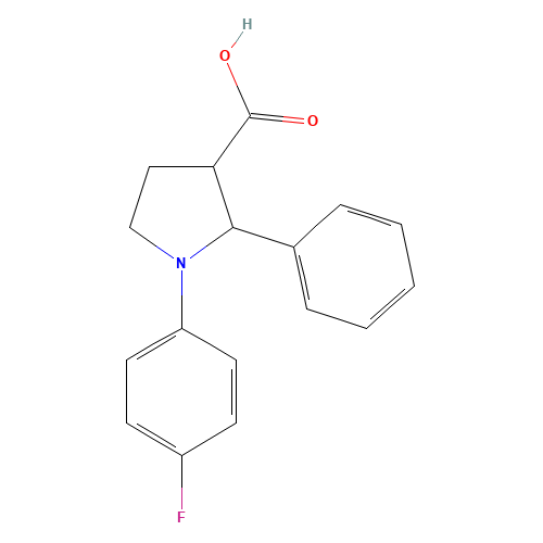 1-(4-fluorophenyl)-2-phenylpyrrolidine-3-carboxylic acid (CAS: 1201784-91-9) - Chemical Structure and Molecular Formula 