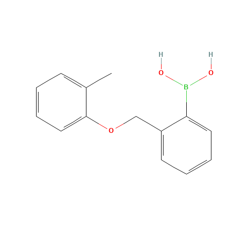 [2-[(2-methylphenoxy)methyl]phenyl]boronic acid (CAS: 170924-68-2) - Chemical Structure and Molecular Formula 
