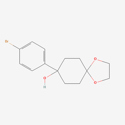8-(4-bromophenyl)-1,4-dioxaspiro[4.5]decan-8-ol (CAS: 125962-59-6) - Chemical Structure and Molecular Formula 