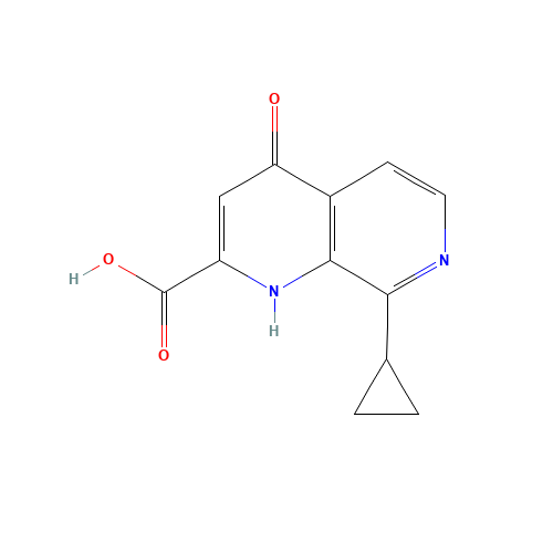 8-cyclopropyl-4-oxo-1H-1,7-naphthyridine-2-carboxylic acid (CAS: 921761-28-6) - Chemical Structure and Molecular Formula 