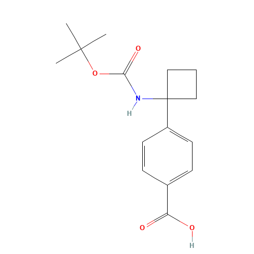 4-[1-[(2-methylpropan-2-yl)oxycarbonylamino]cyclobutyl]benzoic acid (CAS: 1259223-99-8) - Related Chemical Product