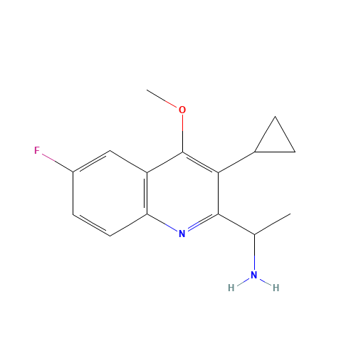 1-(3-cyclopropyl-6-fluoro-4-methoxyquinolin-2-yl)ethanamine (CAS: 1353867-28-3) - Related Chemical Product