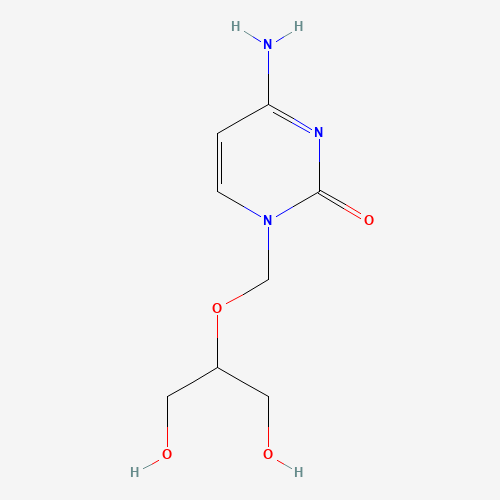 4-amino-1-(1,3-dihydroxypropan-2-yloxymethyl)pyrimidin-2-one (CAS: 87892-46-4) - Chemical Structure and Molecular Formula 