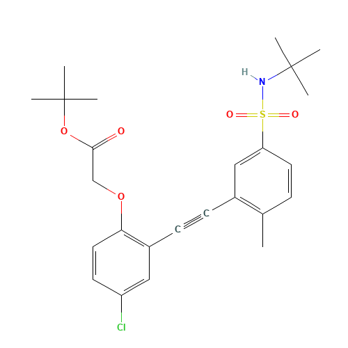 tert-butyl 2-[2-[2-[5-(tert-butylsulfamoyl)-2-methylphenyl]ethynyl]-4-chlorophenoxy]acetate (CAS: 1240287-60-8) - Related Chemical Product