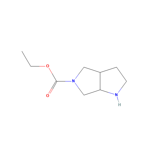 ethyl 2,3,3a,4,6,6a-hexahydro-1H-pyrrolo[2,3-c]pyrrole-5-carboxylate (CAS: 132414-79-0) - Chemical Structure and Molecular Formula 