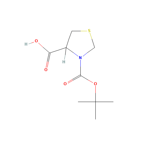 3-[(2-methylpropan-2-yl)oxycarbonyl]-1,3-thiazolidine-4-carboxylic acid (CAS: 76587-66-1) - Related Chemical Product