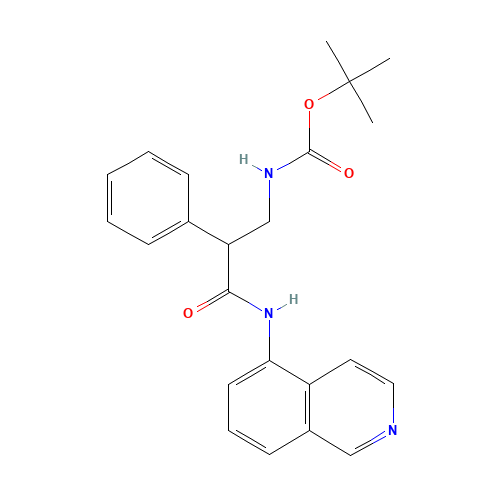 tert-butyl N-[3-(isoquinolin-5-ylamino)-3-oxo-2-phenylpropyl]carbamate (CAS: 1253955-70-2) - Chemical Structure and Molecular Formula 