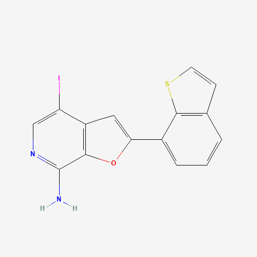 2-(1-benzothiophen-7-yl)-4-iodofuro[2,3-c]pyridin-7-amine (CAS: 1326713-84-1) - Chemical Structure and Molecular Formula 