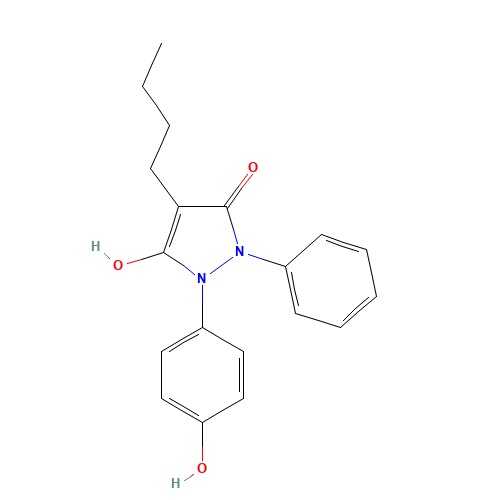 4-butyl-5-hydroxy-1-(4-hydroxyphenyl)-2-phenylpyrazol-3-one (CAS: 975-18-8) - Related Chemical Product