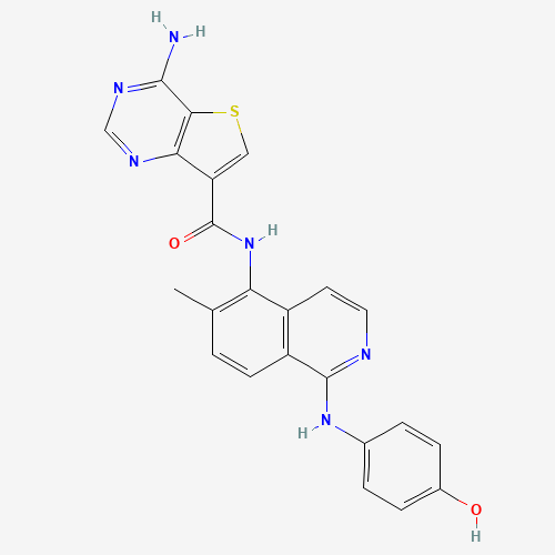 4-amino-N-[1-(4-hydroxyanilino)-6-methylisoquinolin-5-yl]thieno[3,2-d]pyrimidine-7-carboxamide (CAS: 1446111-56-3) - Related Chemical Product
