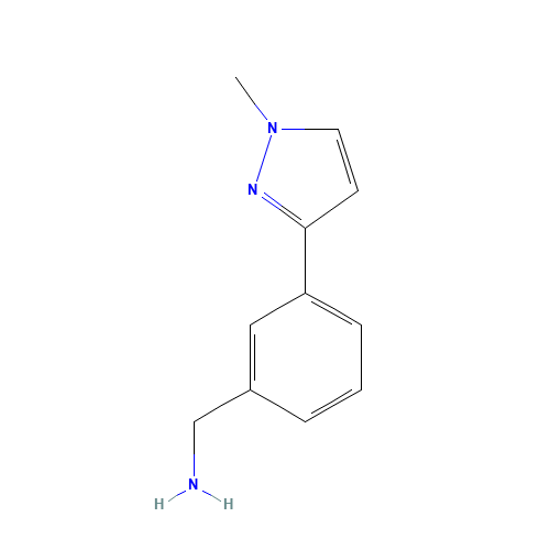 [3-(1-methylpyrazol-3-yl)phenyl]methanamine (CAS: 910037-10-4) - Chemical Structure and Molecular Formula 