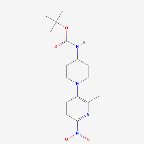 tert-butyl N-[1-(2-methyl-6-nitropyridin-3-yl)piperidin-4-yl]carbamate (CAS: 1231930-76-9) - Chemical Structure and Molecular Formula 