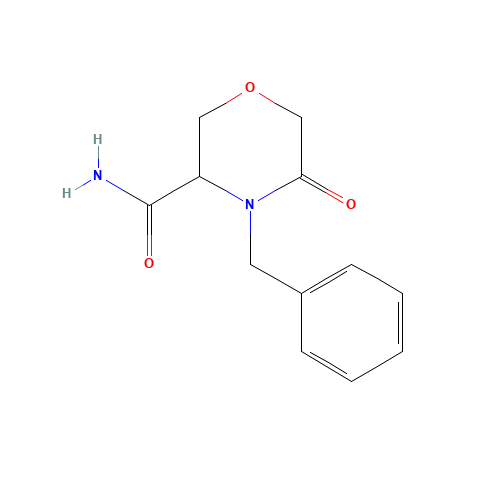 4-benzyl-5-oxomorpholine-3-carboxamide (CAS: 433283-16-0) - Chemical Structure and Molecular Formula 