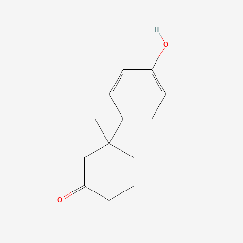 3-(4-hydroxyphenyl)-3-methylcyclohexan-1-one (CAS: 1279063-15-8) - Chemical Structure and Molecular Formula 