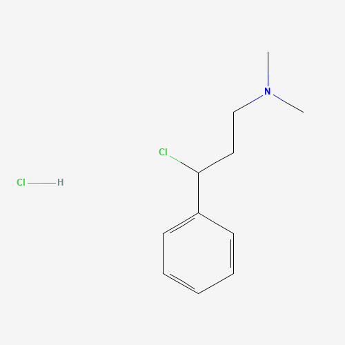 3-chloro-N,N-dimethyl-3-phenylpropan-1-amine;hydrochloride (CAS: 1011-59-2) - Chemical Structure and Molecular Formula 