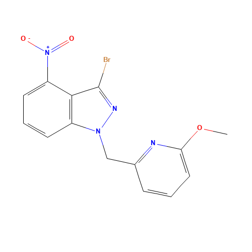 3-bromo-1-[(6-methoxypyridin-2-yl)methyl]-4-nitroindazole (CAS: 1383474-98-3) - Related Chemical Product