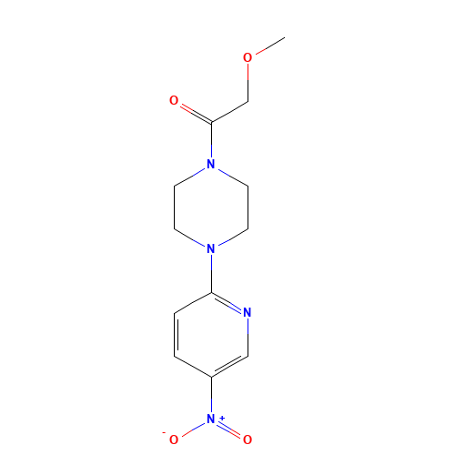 2-methoxy-1-[4-(5-nitropyridin-2-yl)piperazin-1-yl]ethanone (CAS: 1126430-92-9) - Chemical Structure and Molecular Formula 