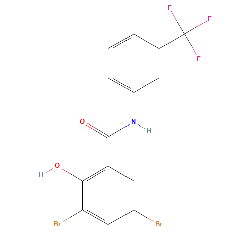 3,5-dibromo-2-hydroxy-N-[3-(trifluoromethyl)phenyl]benzamide (CAS: 4776-06-1) - Related Chemical Product
