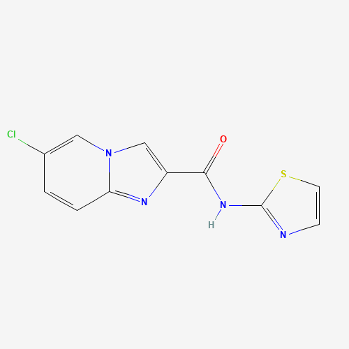 6-chloro-N-(1,3-thiazol-2-yl)imidazo[1,2-a]pyridine-2-carboxamide (CAS: 951986-51-9) - Chemical Structure and Molecular Formula 
