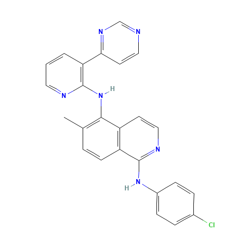 1-N-(4-chlorophenyl)-6-methyl-5-N-(3-pyrimidin-4-ylpyridin-2-yl)isoquinoline-1,5-diamine (CAS: 943603-32-5) - Related Chemical Product