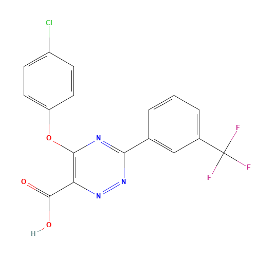 5-(4-chlorophenoxy)-3-[3-(trifluoromethyl)phenyl]-1,2,4-triazine-6-carboxylic acid (CAS: 921620-14-6) - Related Chemical Product
