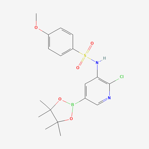 N-[2-chloro-5-(4,4,5,5-tetramethyl-1,3,2-dioxaborolan-2-yl)pyridin-3-yl]-4-methoxybenzenesulfonamide (CAS: 1112983-23-9) - Related Chemical Product