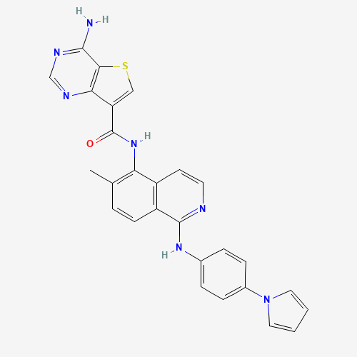 4-amino-N-[6-methyl-1-(4-pyrrol-1-ylanilino)isoquinolin-5-yl]thieno[3,2-d]pyrimidine-7-carboxamide (CAS: 1446111-89-2) - Related Chemical Product