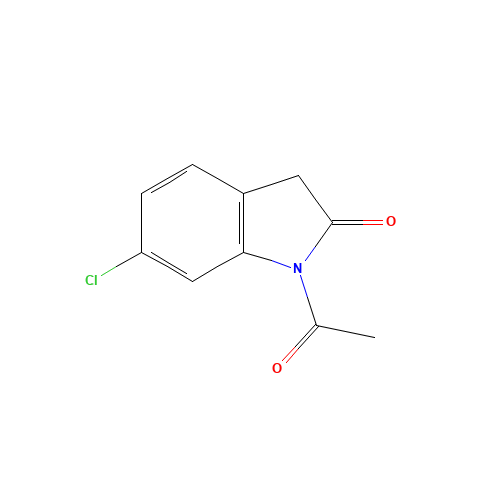 1-acetyl-6-chloro-3H-indol-2-one (CAS: 651747-72-7) - Chemical Structure and Molecular Formula 