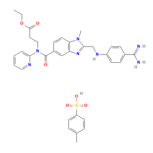 ethyl 3-[[2-[(4-carbamimidoylanilino)methyl]-1-methylbenzimidazole-5-carbonyl]-pyridin-2-ylamino]propanoate;4-methylbenzenesulfonic acid (CAS: 872728-85-3) - Related Chemical Product
