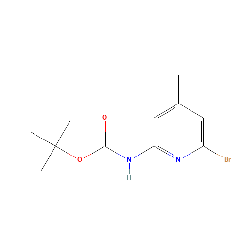 tert-butyl N-(6-bromo-4-methylpyridin-2-yl)carbamate (CAS: 1206249-13-9) - Chemical Structure and Molecular Formula 