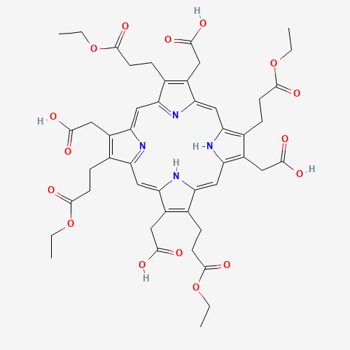 2-[7,12,17-tris(carboxymethyl)-3,8,13,18-tetrakis(3-ethoxy-3-oxopropyl)-21,22-dihydroporphyrin-2-yl]acetic acid (CAS: 54090-85-6) - Related Chemical Product