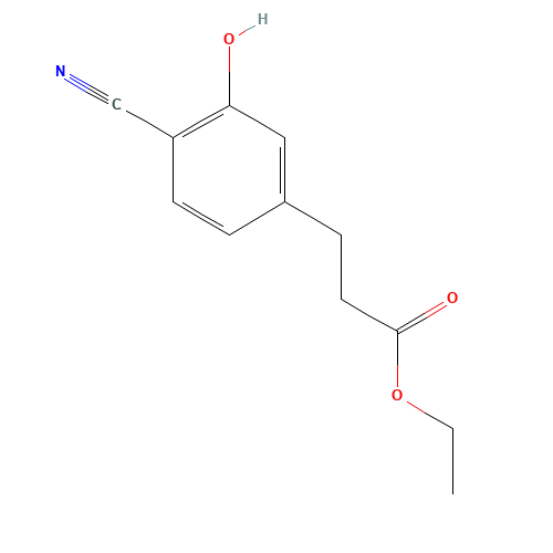 ethyl 3-(4-cyano-3-hydroxyphenyl)propanoate (CAS: 246219-43-2) - Chemical Structure and Molecular Formula 