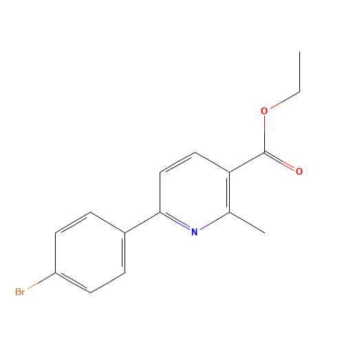 ethyl 6-(4-bromophenyl)-2-methylpyridine-3-carboxylate (CAS: 23258-01-7) - Chemical Structure and Molecular Formula 