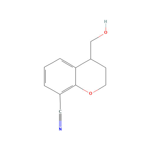 4-(hydroxymethyl)-3,4-dihydro-2H-chromene-8-carbonitrile (CAS: 1374574-74-9) - Chemical Structure and Molecular Formula 