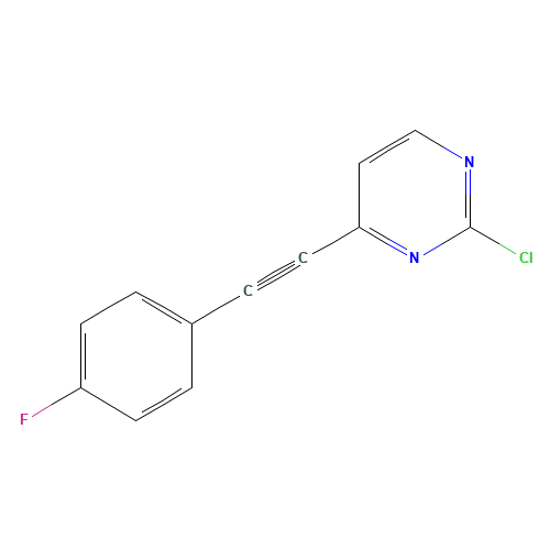 2-chloro-4-[2-(4-fluorophenyl)ethynyl]pyrimidine (CAS: 570376-20-4) - Chemical Structure and Molecular Formula 