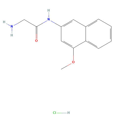 2-amino-N-(4-methoxynaphthalen-2-yl)acetamide;hydrochloride (CAS: 201930-16-7) - Chemical Structure and Molecular Formula 