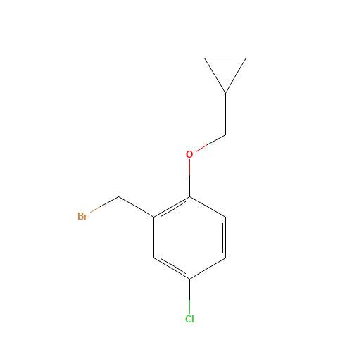2-(bromomethyl)-4-chloro-1-(cyclopropylmethoxy)benzene (CAS: 1103261-00-2) - Chemical Structure and Molecular Formula 