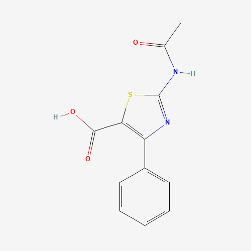 2-acetamido-4-phenyl-1,3-thiazole-5-carboxylic acid (CAS: 1266943-43-4) - Chemical Structure and Molecular Formula 