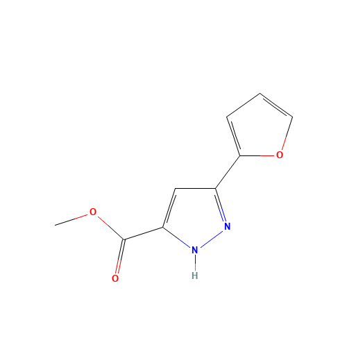 methyl 3-(furan-2-yl)-1H-pyrazole-5-carboxylate (CAS: 34042-72-3) - Chemical Structure and Molecular Formula 